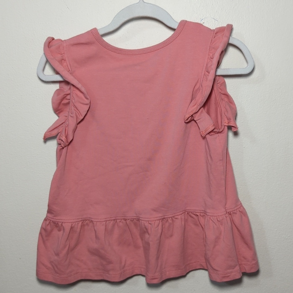 Pink Chicken Brandied Apricot Organic Kit Top Pink Peplum Ruffle Girls Size 7 - Picture 5 of 5